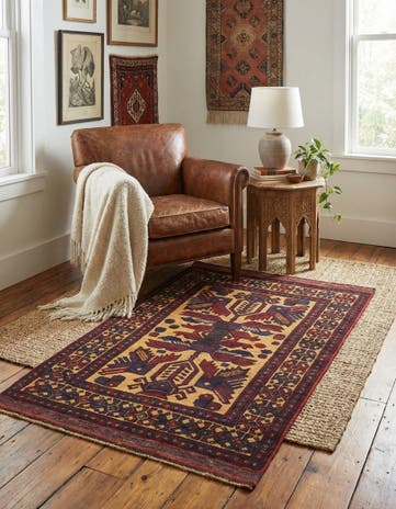 2' 9 x 4' 9 Hand Knotted Sumak Wool Rug