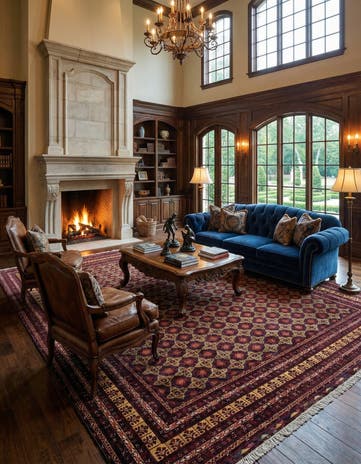 15' 8 x 19' 6 Hand Knotted Afghan Ersari Wool Rug