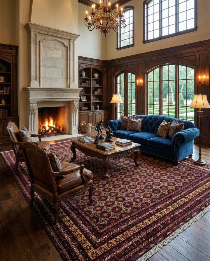 15' 8 x 19' 6 Hand Knotted Afghan Ersari Wool Rug