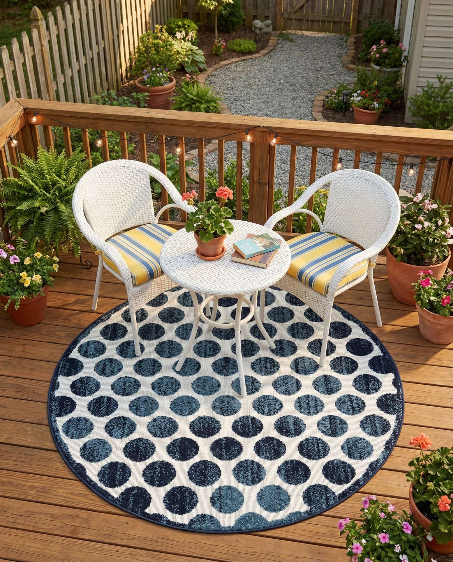 5' x 5' Easy-Clean Sabrina Soto Indoor / Outdoor Round Rug