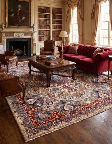 9' 10 x 12' 5 Hand Knotted Kashmar Persian Wool Rug