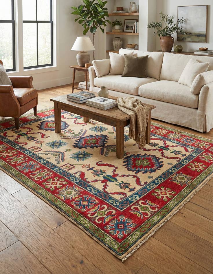 Detail image of 5' 1 x 6' 9  Hand Knotted Kazak Rug