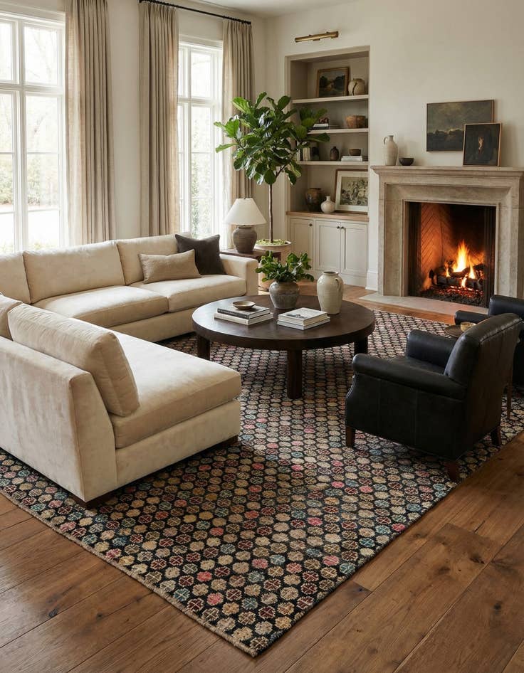 Detail image of 9' x 11' 7  Hand Knotted Darya Wool Rug