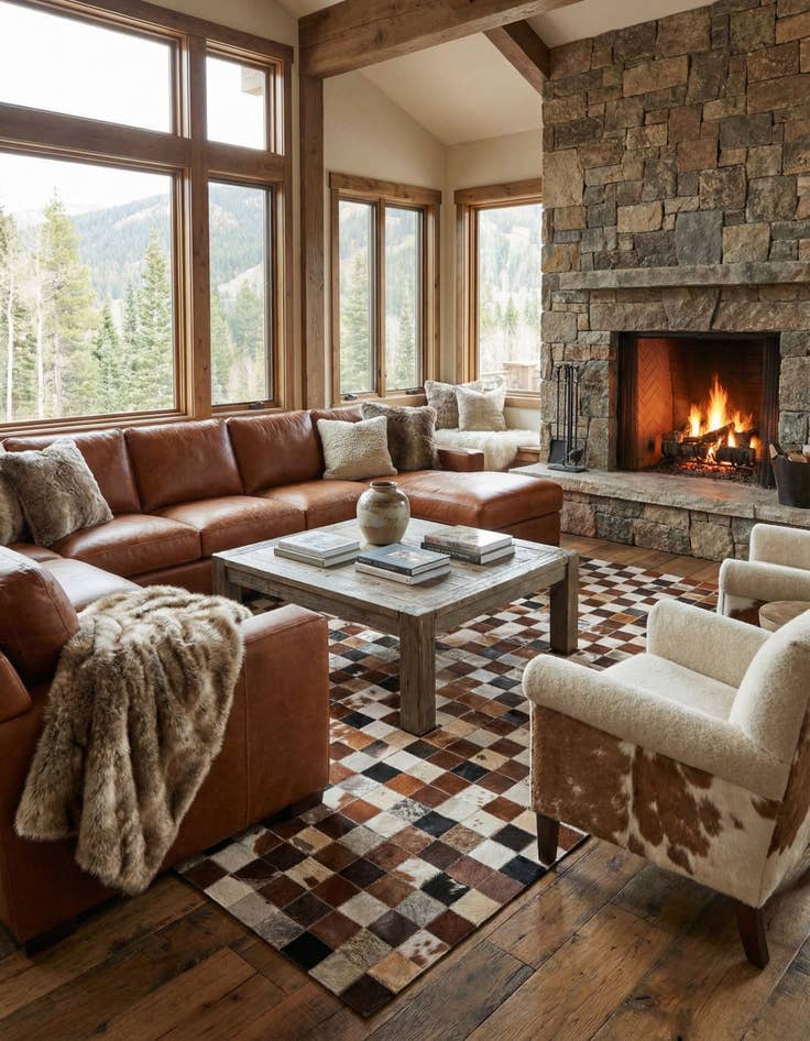 Detail image of 5' 2 x 8' Cowhide Rug