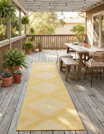 3' 3 x 14' Easy-Clean Modern Indoor / Outdoor Runner Rug