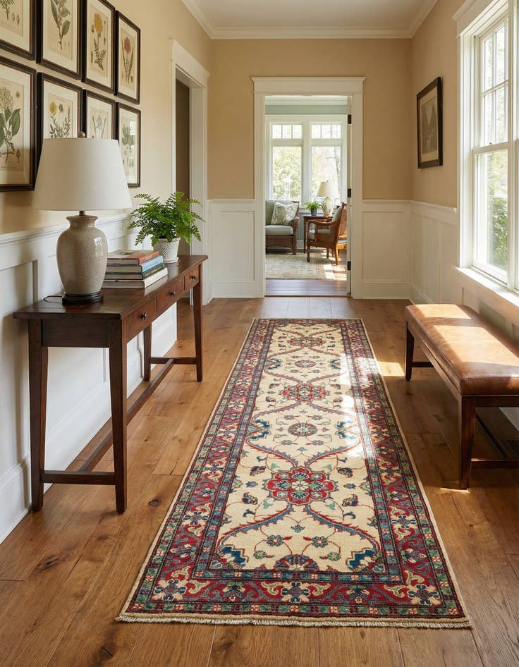 Detail image of 2' 8 x 9' 8  Hand Knotted Kazak Runner Rug