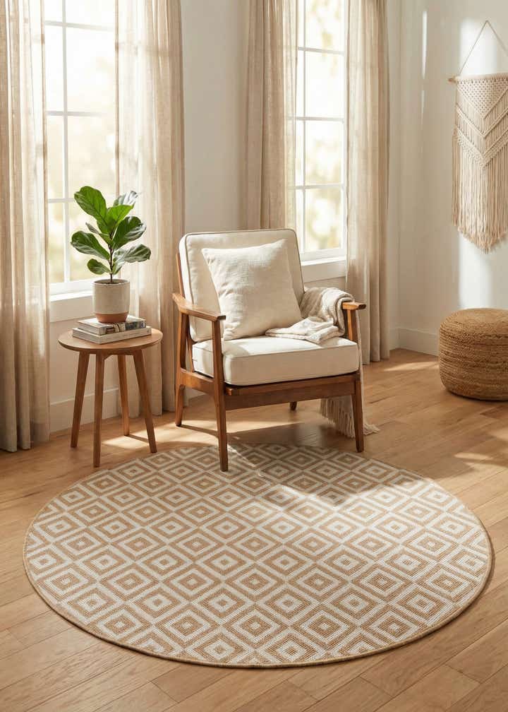 4' x 4' Easy-Clean Jill Zarin Costa Rica Indoor / Outdoor Round Rug