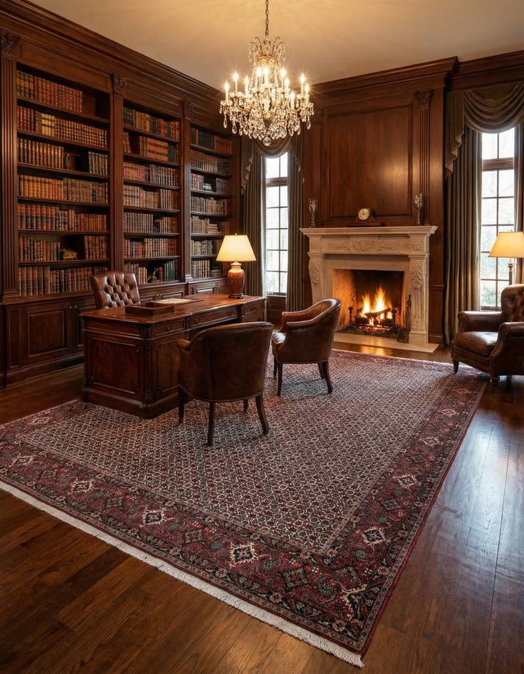 Detail image of 8' 5 x 11' 5 Bidjar With Silk Rug