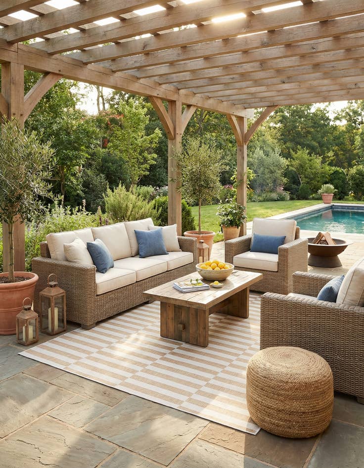 Detail image of  9' x 12'  Washable Ribbon Indoor / Outdoor Rug