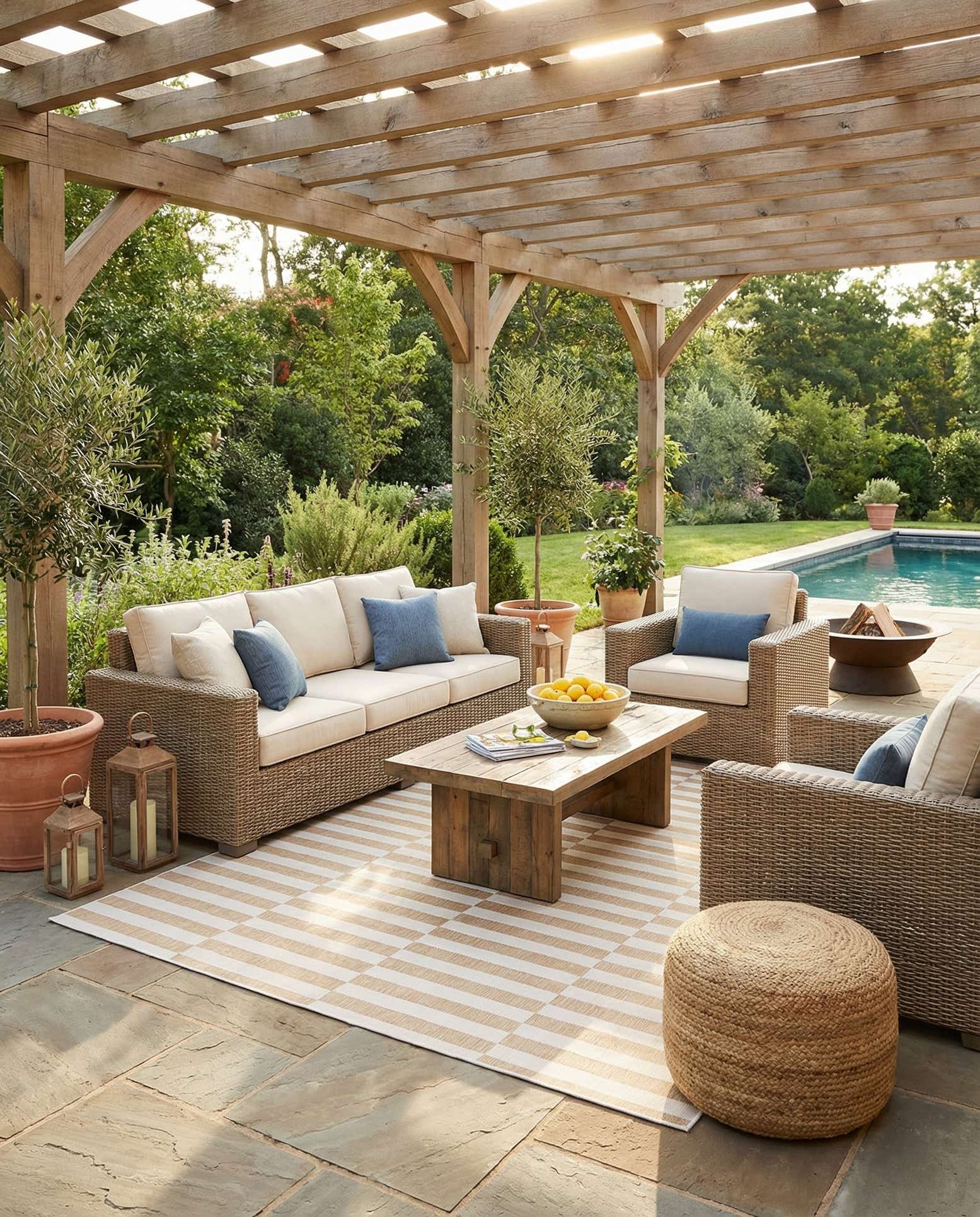 9' x 12' Easy-Clean Ribbon Indoor / Outdoor Rug