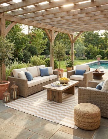 9' x 12' Easy-Clean Ribbon Indoor / Outdoor Rug