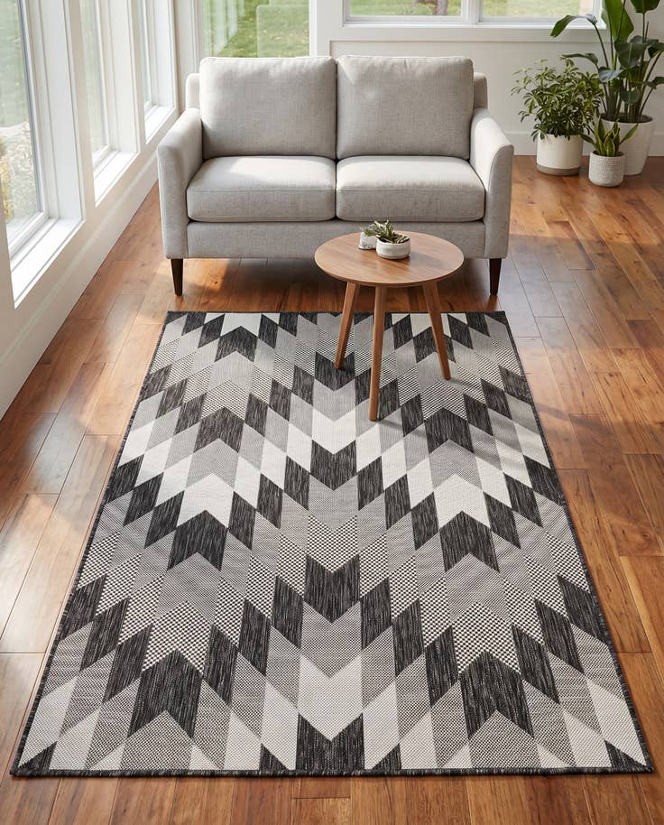 Detail image of 4' x 6' Easy-Clean Modern Indoor / Outdoor Rug
