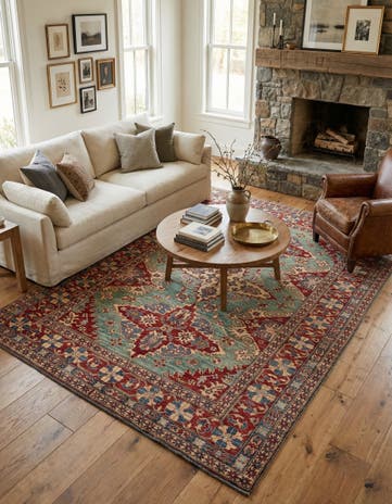 7' 8 x 10' 3 Hand Knotted Kazak Wool Rug