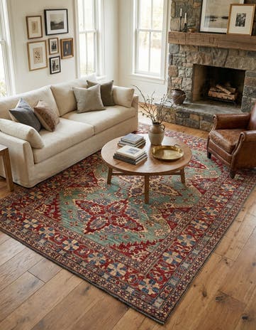7' 8 x 10' 3 Hand Knotted Kazak Wool Rug