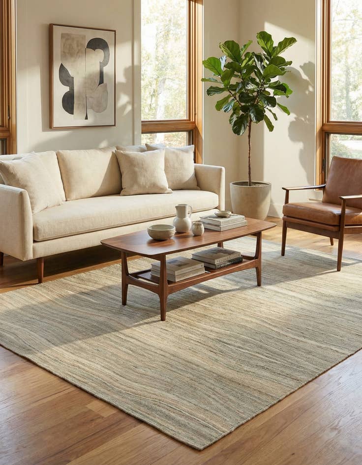 Detail image of 5' 9 x 7' 8  Hand Woven Kilim Modern Wool Rug