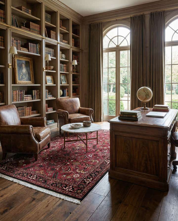 4' 7 x 6' 6 Hand Knotted Shahrbaft Wool Rug