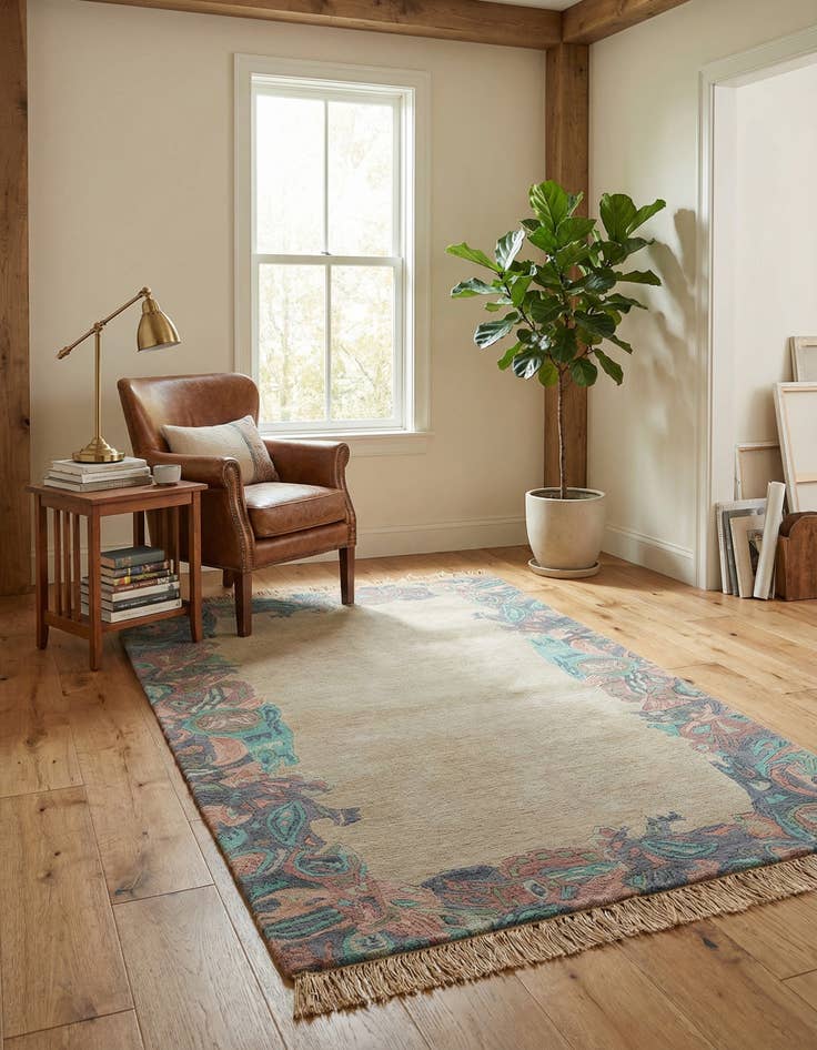 Detail image of 3' 2 x 5' 4 Hand Knotted Tibet Wool Rug