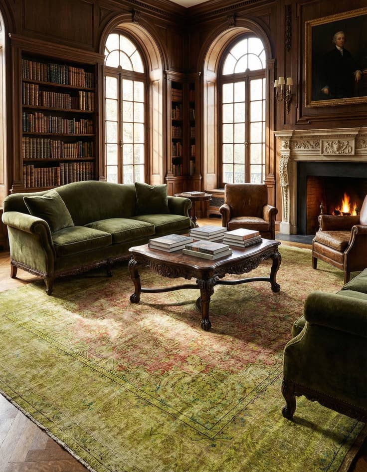 Detail image of 9' 3 x 12' Vintage Royal Wool Rug