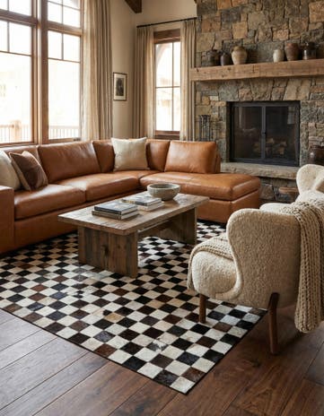 5' x 8' Cowhide Stocks Rug