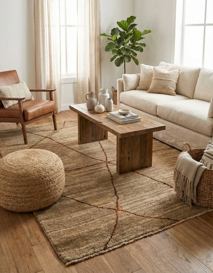 Detail image of 5' 8 x 8' 2  Hand Knotted Moroccan Wool Rug