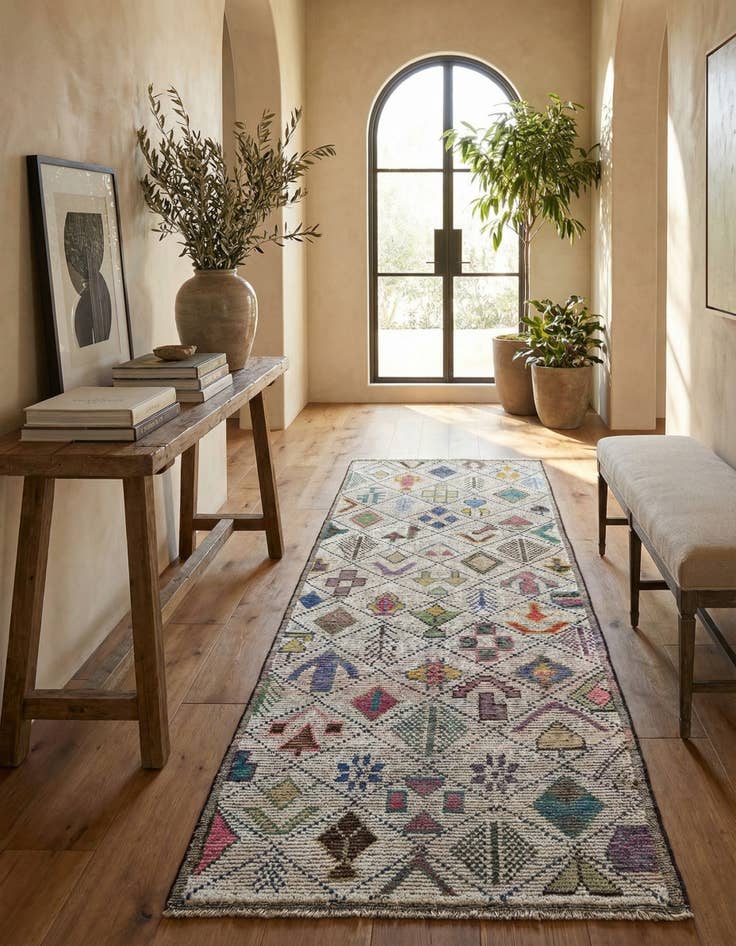 Detail image of 5' 7 x 14' 8  Hand Knotted Moroccan Runner Rug