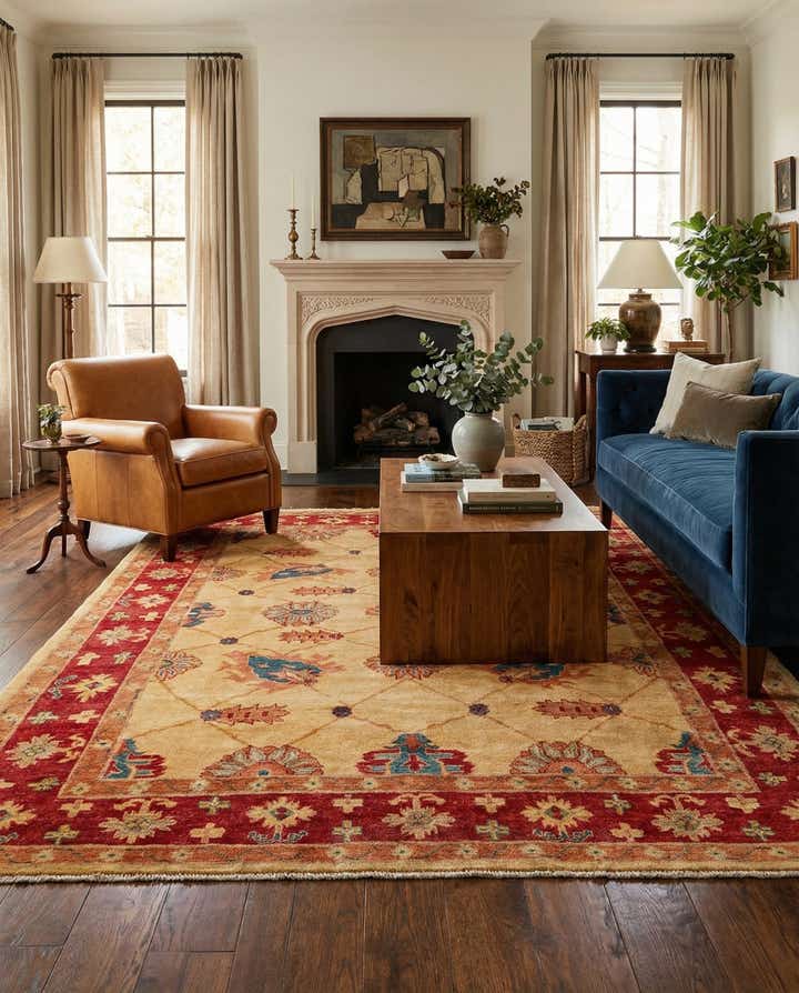 5' 6 x 7' 9 Hand Knotted Ziegler Wool Rug