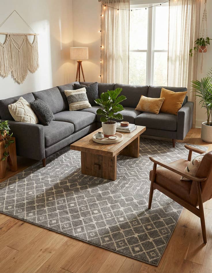 Detail image of  9' x 12' Moroccan Trellis Rug