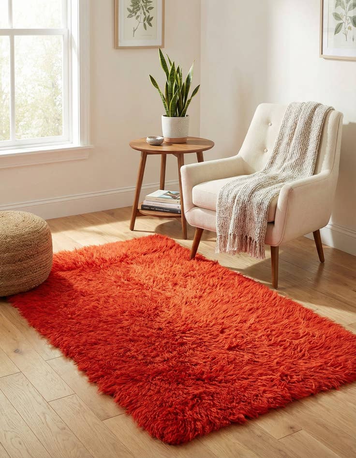 Detail image of  2' 6 x 5'  Hand Knotted Moroccan Wool Rug