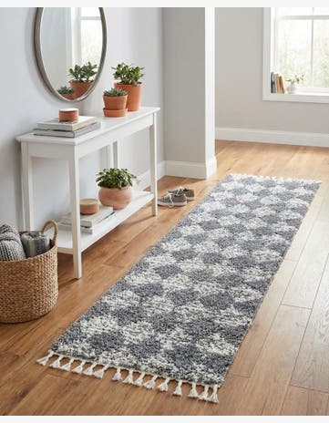 Gray Serenity Shag Runner Rug