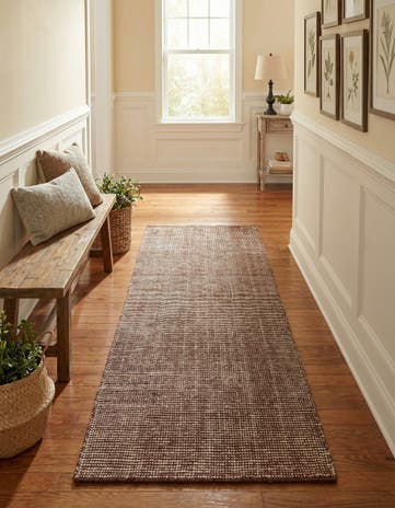 Mocha Brown Hand Woven Jill Zarin English Manor Wool Runner Rug