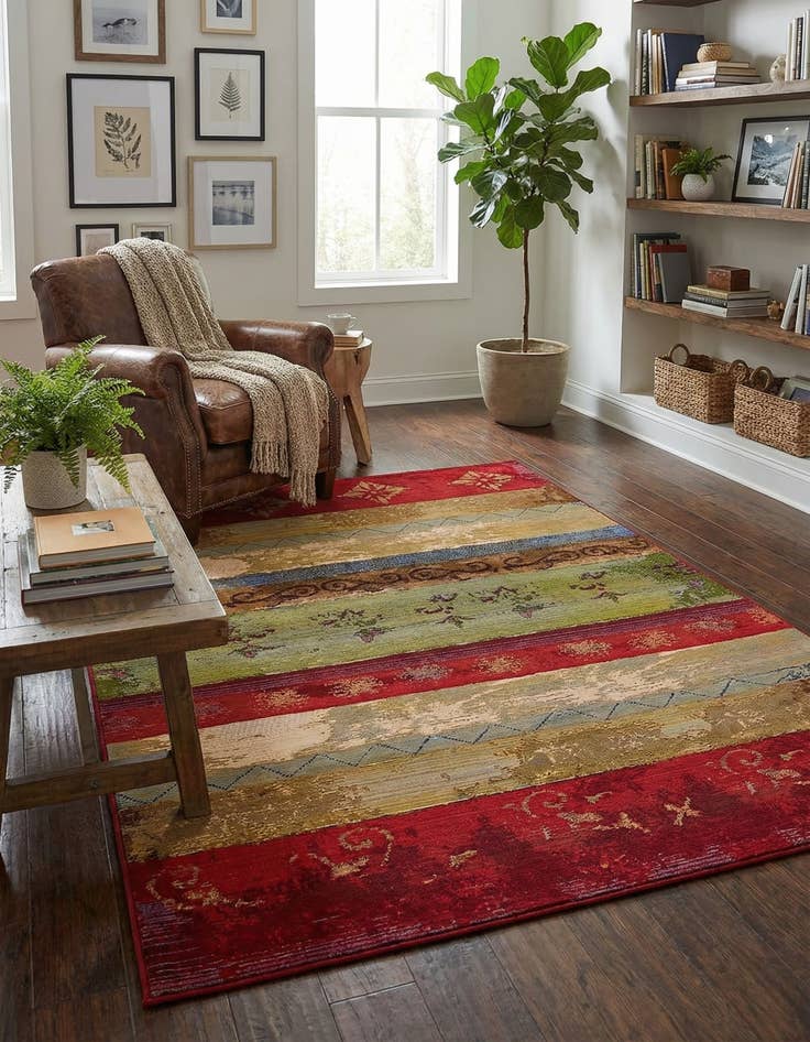 Detail image of 4' x 6' Easy-Clean Modern Indoor / Outdoor Rug
