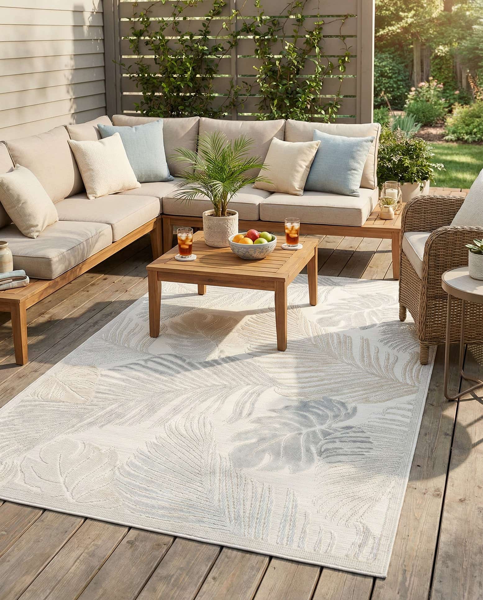 5' 2 x 8' Easy-Clean Botanical Indoor / Outdoor Rug