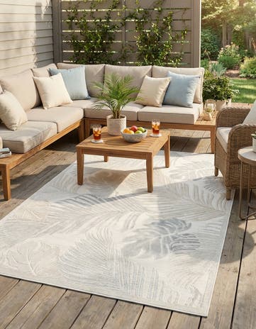 5' 2 x 8' Easy-Clean Botanical Indoor / Outdoor Rug