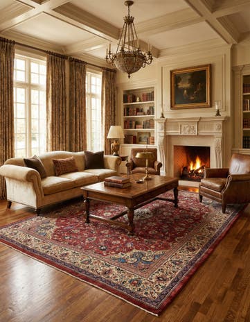 9' 9 x 12' 10 Hand Knotted Sarough Persian Wool Rug
