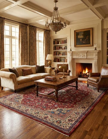 9' 9 x 12' 10 Hand Knotted Sarough Persian Wool Rug