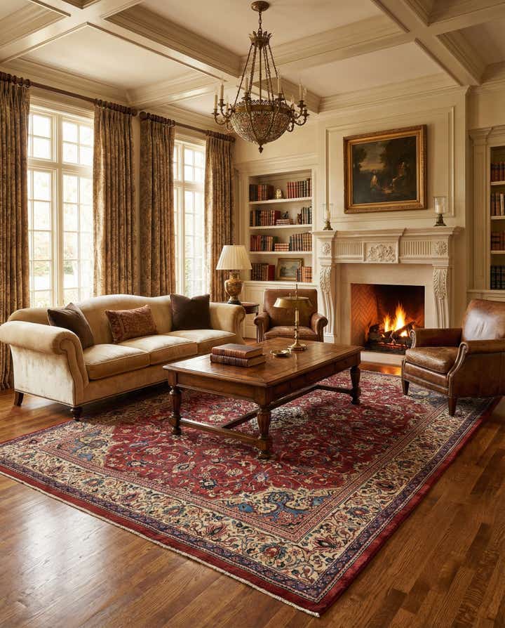 9' 9 x 12' 10 Hand Knotted Sarough Persian Wool Rug