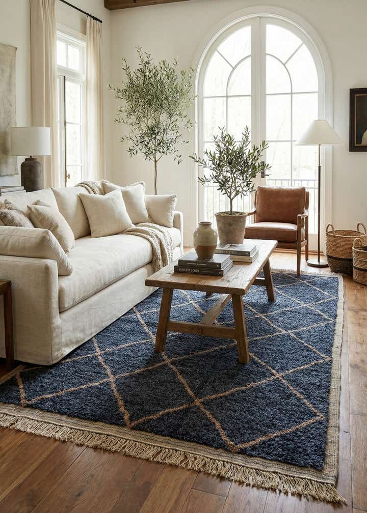 6' 2 x 9' 1 Hand Knotted Moroccan Wool Rug