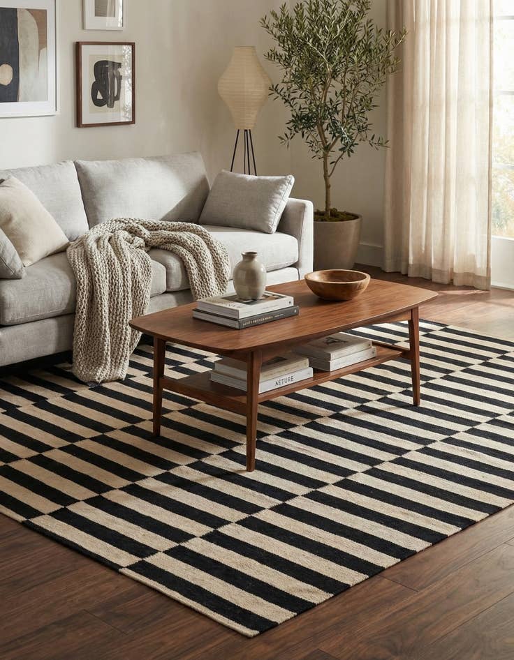 Detail image of 5' x 6' 4  Hand Woven Kilim Modern Wool Rug