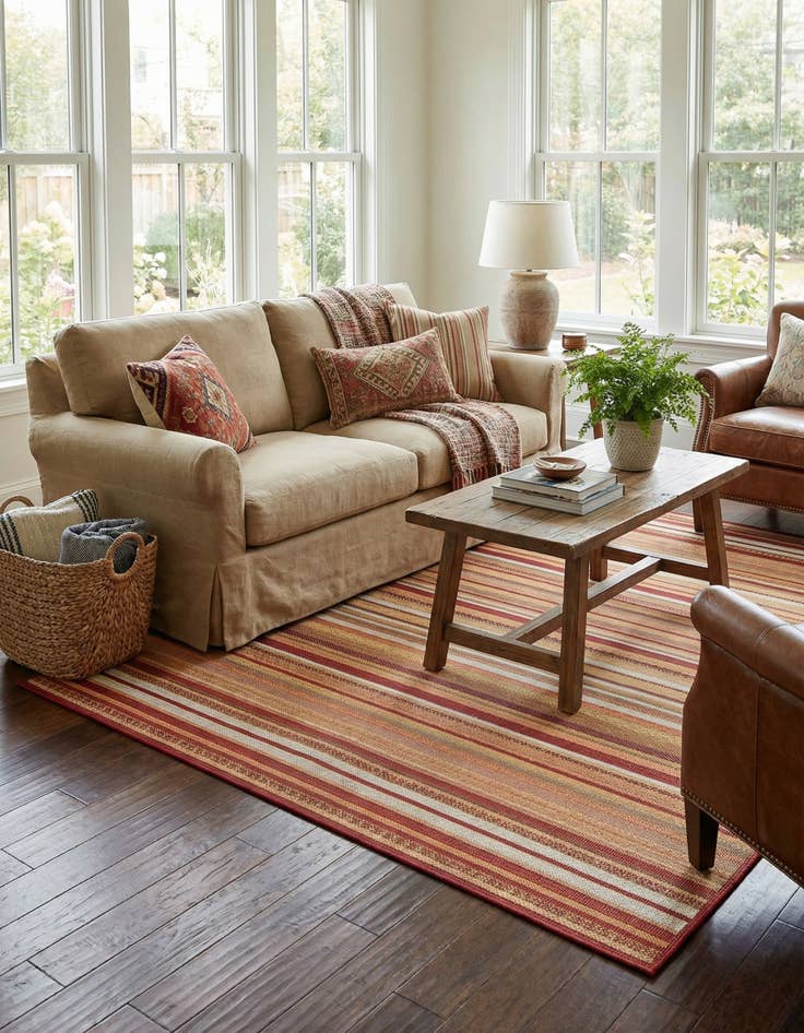 Detail image of 7' 10 x 7' 10  Washable Baja Indoor / Outdoor Square Rug