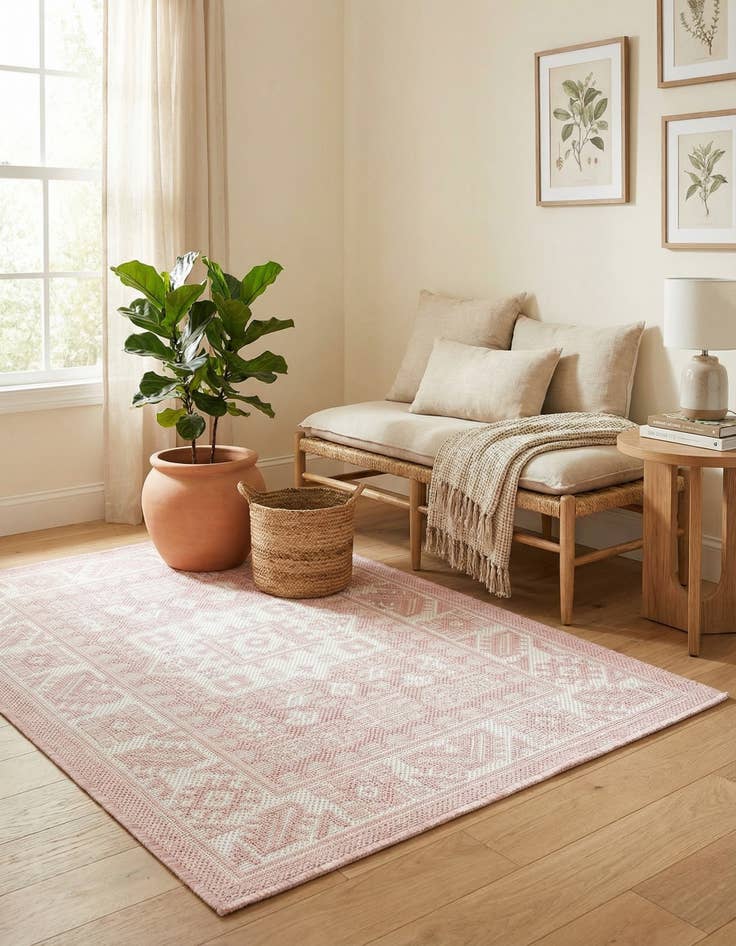 Detail image of 2' x 3'  Washable Aztec Indoor / Outdoor Rug