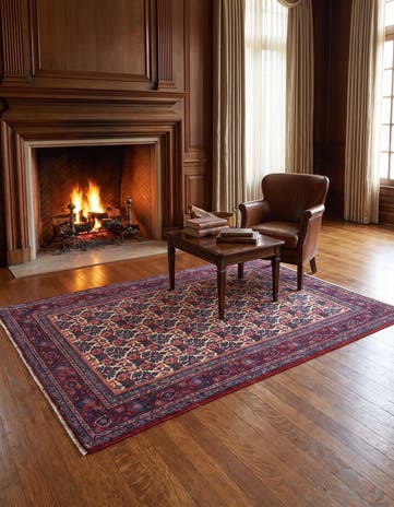 4' 3 x 6' 3 Hand Knotted Kermanshah Persian Rug