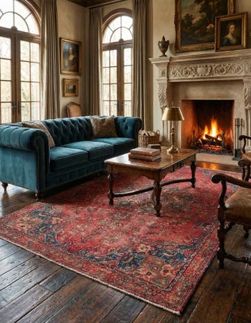 4' 10 x 7' 7 Hand Knotted Ultra Vintage Persian Wool Rug
