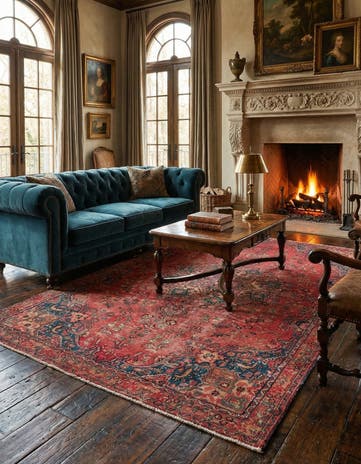 4' 10 x 7' 7 Hand Knotted Ultra Vintage Persian Wool Rug
