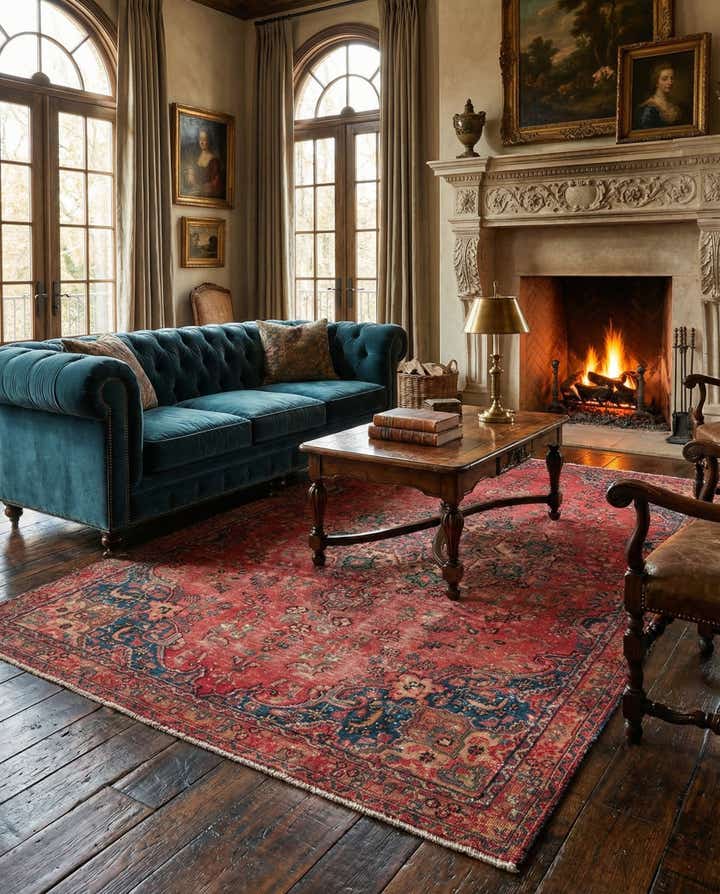 4' 10 x 7' 7 Hand Knotted Ultra Vintage Persian Wool Rug