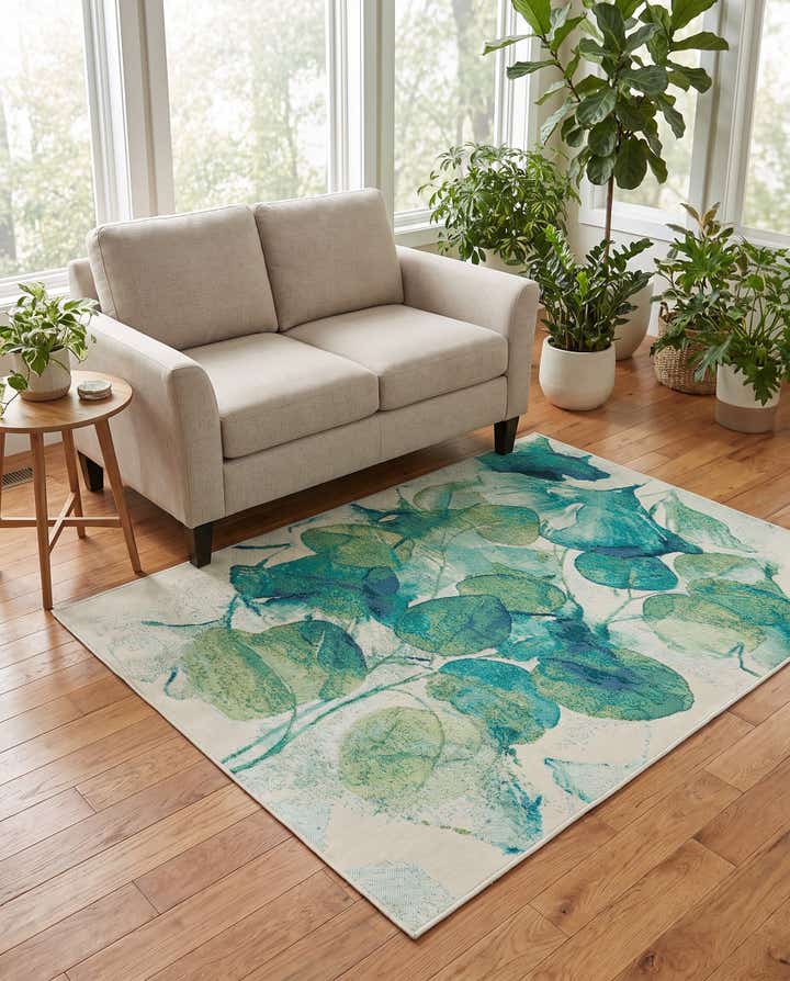 4' x 6' Easy-Clean Botanical Indoor / Outdoor Rug