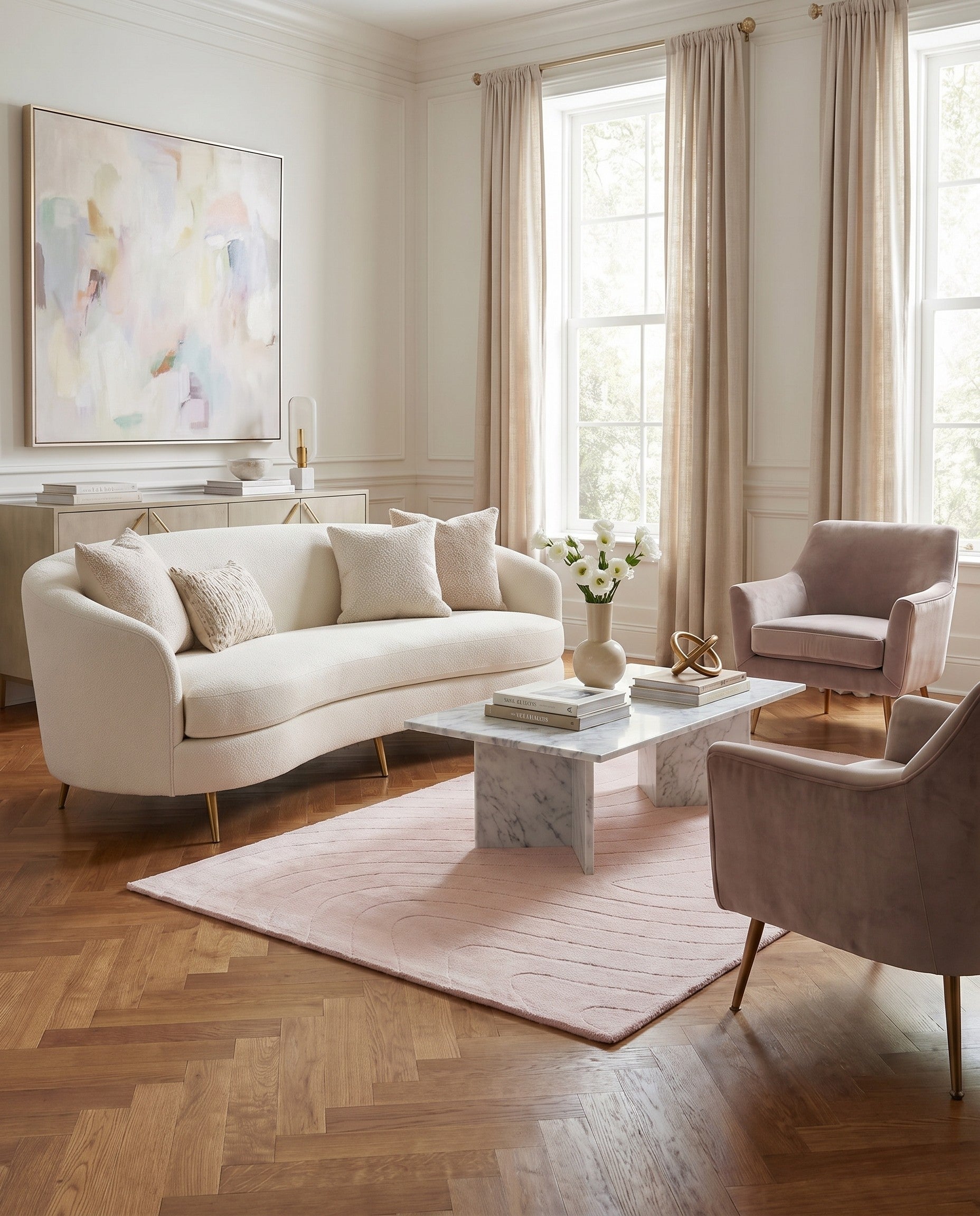 4' 11 x 6' 7 Hand Knotted Darya Wool Rug