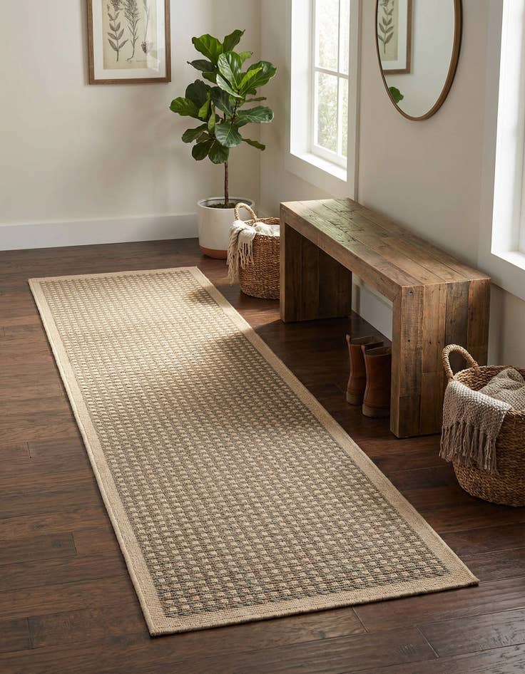 Detail image of 2' x 6'  Washable Border Indoor / Outdoor Runner Rug