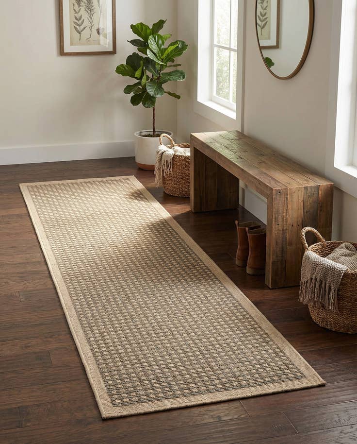 Detail image of 2' x 6' Easy-Clean Border Indoor / Outdoor Runner Rug