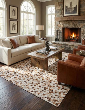 8' 1 x 9' 10 Cowhide Stocks Rug