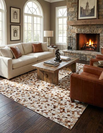 8' 1 x 9' 10 Cowhide Stocks Rug